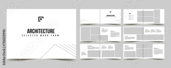 Obraz architecture interior landscape portfolio layout template or catalog portfolio brochure design 