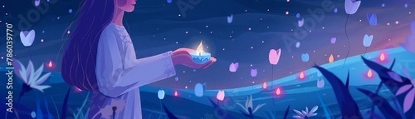 Fototapeta Artisans crafting colorful Diwali lanterns, tradition and creativity hand in hand 