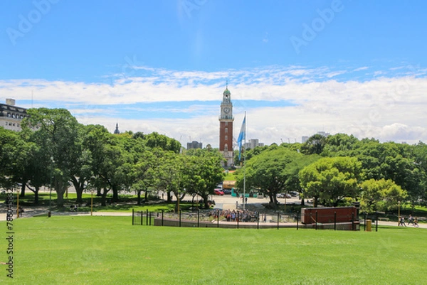 Fototapeta view of the city from the hill