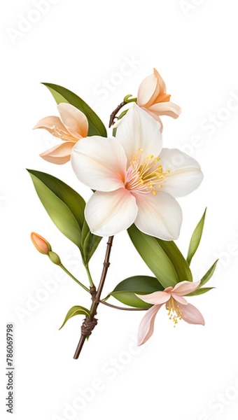 Obraz Beautiful and simple botanical flower transparent background