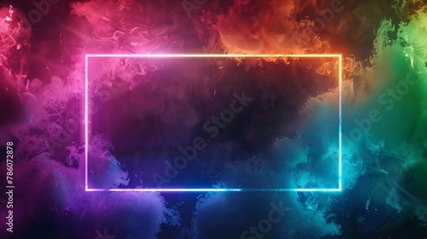 Fototapeta Square frame with rich colors. AI.