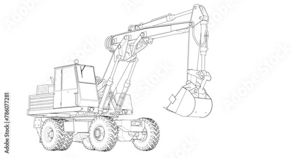 Obraz excavator 3d illustration	
