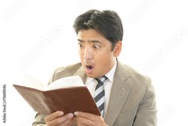 Fototapeta 驚いた表情のビジネスマン