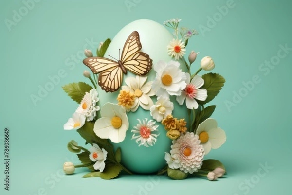Obraz Easter egg isolated on pastel background