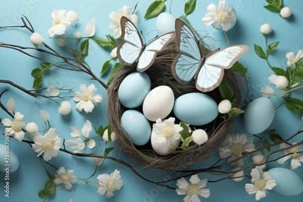 Obraz Easter egg isolated on pastel background