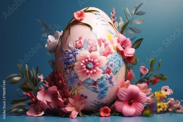 Obraz Easter egg isolated on pastel background