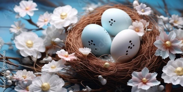 Obraz Easter egg isolated on pastel background