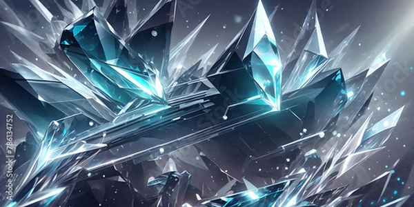 Obraz abstract blue crystal background