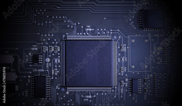 Obraz Microchips on a circuit board