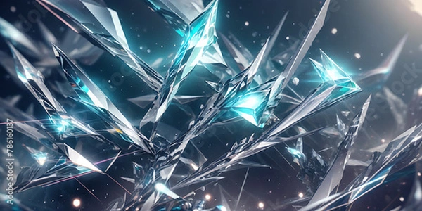 Obraz abstract blue crystal background