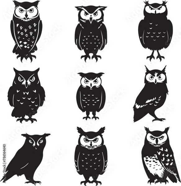 Obraz set of owls