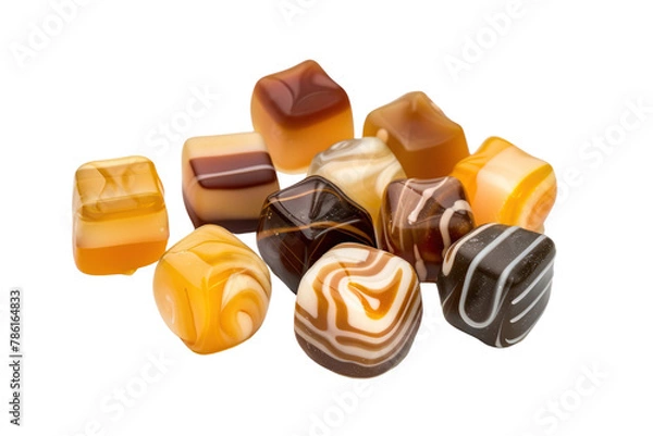 Obraz Caramel candies in chunks
.isolated on white background