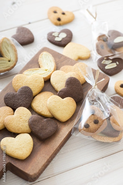 Fototapeta ハートのクッキー　ラッピング