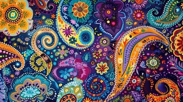 Fototapeta pattern with paisley