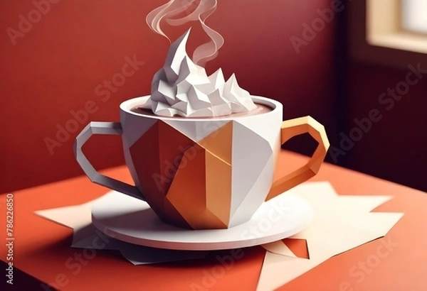 Obraz A Steaming Mug Of Hot Cocoa On A Cozy Cafe Table