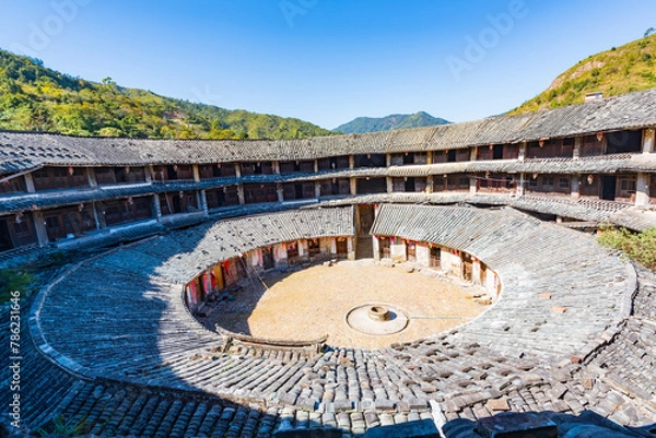 Fototapeta Tulou Nanyang Building, Yongshan Village, Raoping, Chaozhou, Guangdong, China
