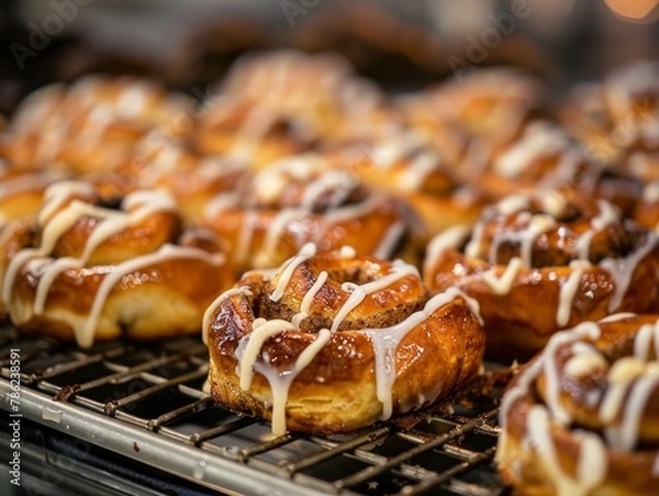 Fototapeta Cinnamon Buns with Icing