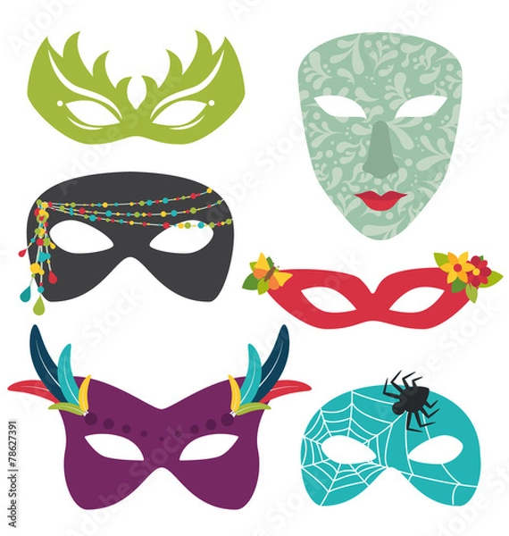 Obraz Isolated carnival masks
