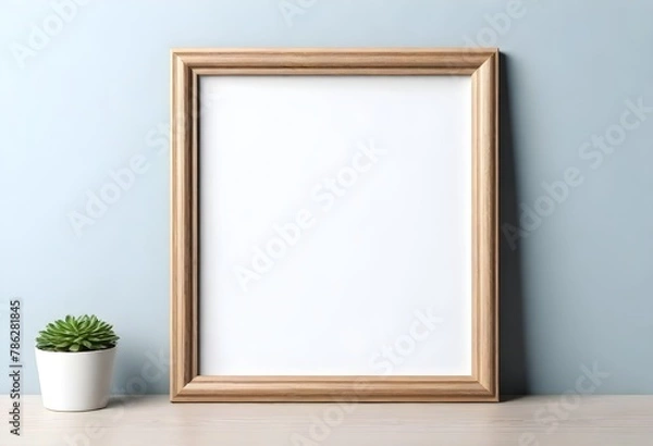 Fototapeta Frame mockup, ISO A paper size. Living room wall poster mockup. Interior mockup with house background. Modern interior design. 