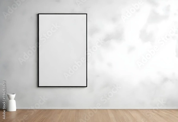 Fototapeta Frame mockup, ISO A paper size. Living room wall poster mockup. Interior mockup with house background. Modern interior design. 