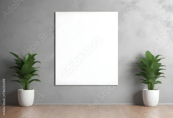 Fototapeta Frame mockup, ISO A paper size. Living room wall poster mockup. Interior mockup with house background. Modern interior design. 