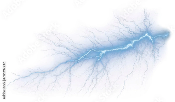 Fototapeta PNG Blue thunder effect, transparent background