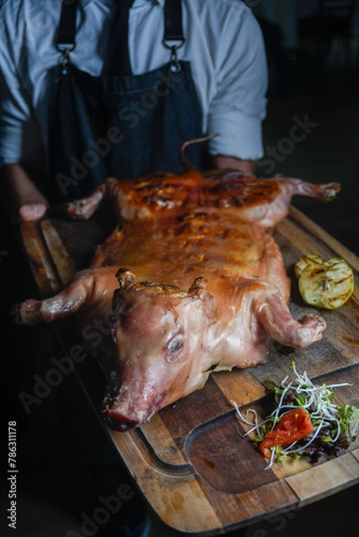 Obraz Entire pork grilled 