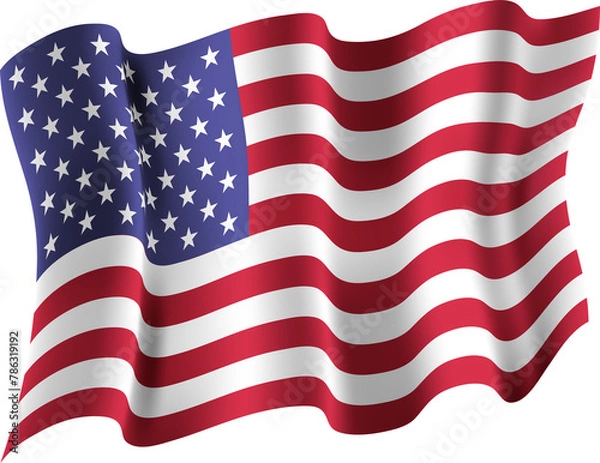 Obraz A dynamic depiction of the American flag, rippling in the wind, symbolizing patriotism and freedom.