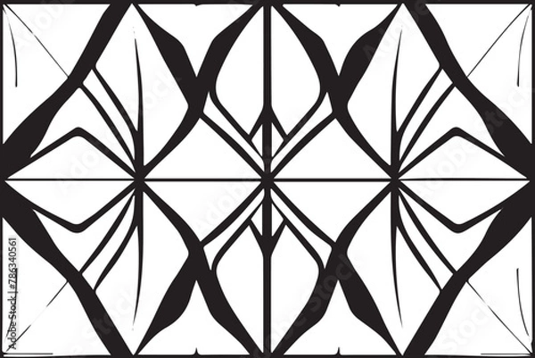 Obraz Black and white symmetrical textures: circular, square, rectangular, smooth, and beautiful irregular patterns. 🖤⚪