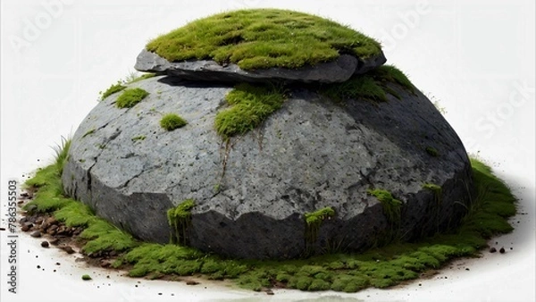 Obraz Stone with green moss