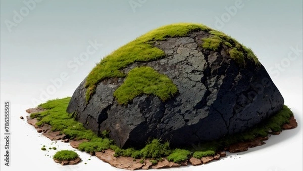 Obraz Stone with green moss