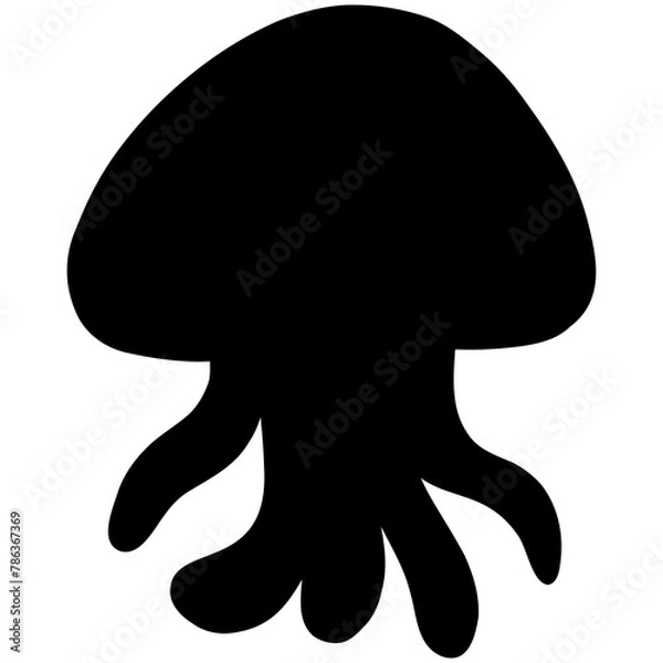 Obraz black jellyfish isolated on white background