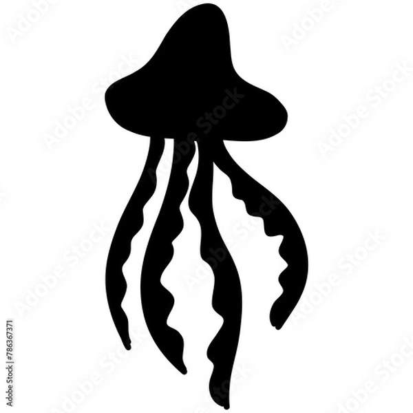 Obraz black jellyfish isolated on white background