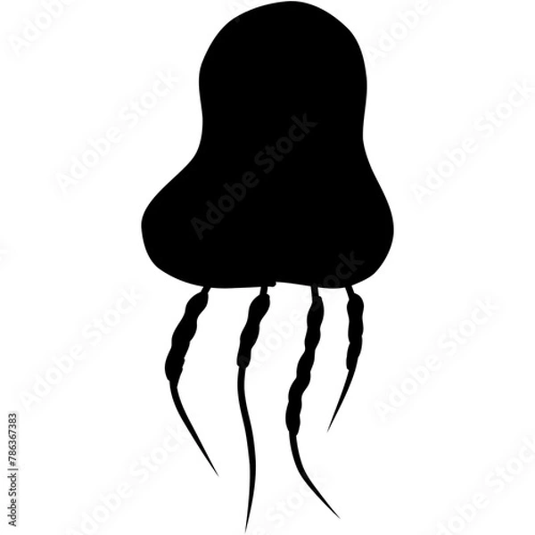 Obraz black jellyfish isolated on white background