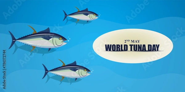 Obraz Vector illustration of World Tuna Day social media feed template