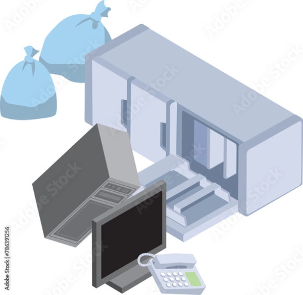 Fototapeta 不法投棄のゴミの山