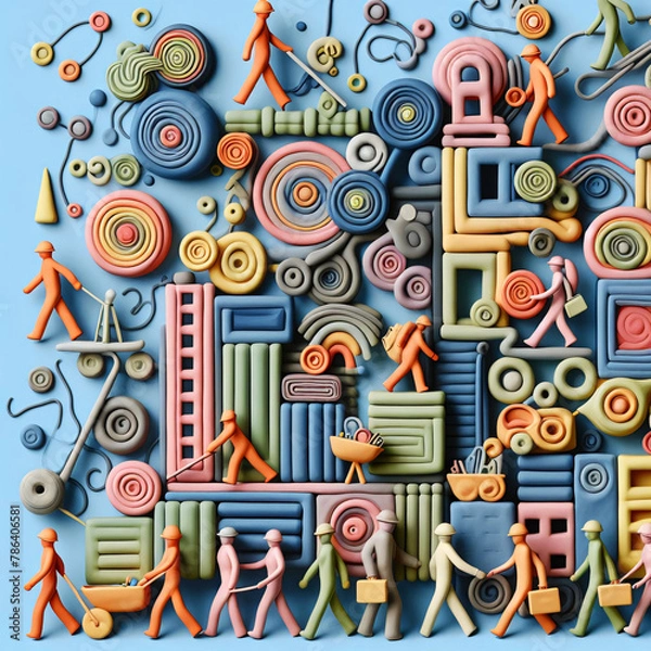 Obraz abstract working people