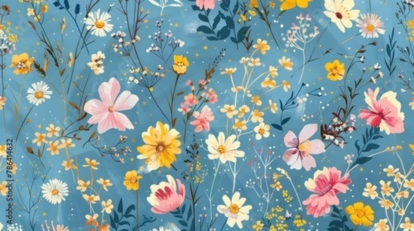 Fototapeta Wildflower Constellation Pattern Perfect for a Seamless Floral Design