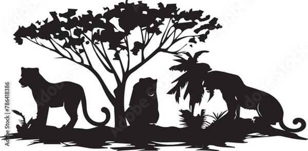 Obraz set of  silhouetteanimals