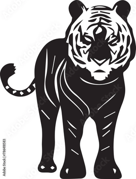 Obraz black and white vector tiger