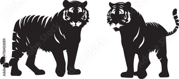 Obraz black and white tiger 