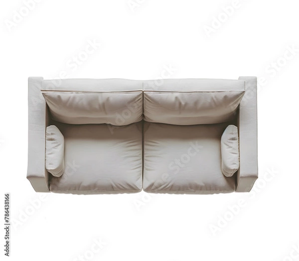 Fototapeta Top view of sofa, transparent image