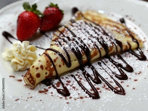 Fototapeta crepe with chocolate