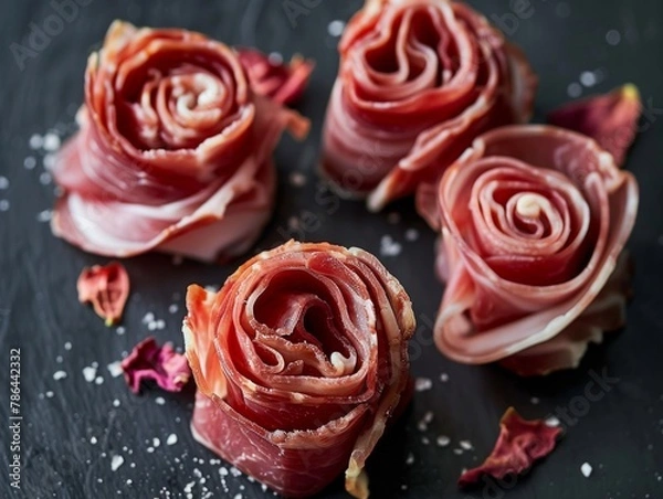 Fototapeta cured meat in roses