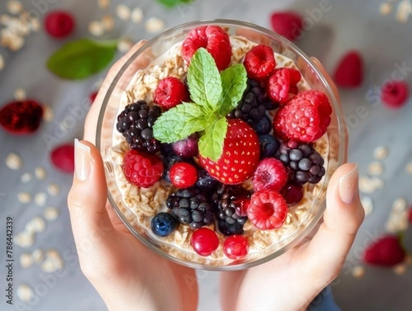Fototapeta overnight oats