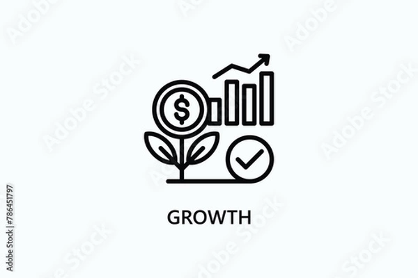 Fototapeta Growth vector, icon or logo sign symbol illustration