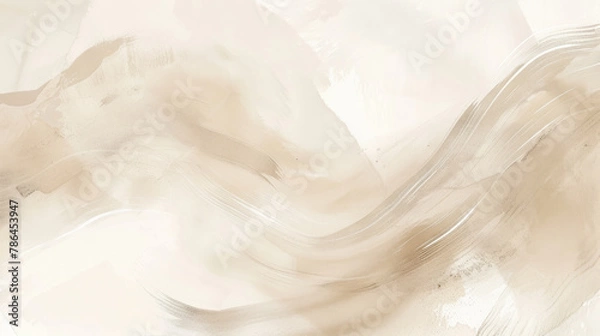 Obraz A beige background with soft, abstract brush strokes in various shades of brown and cream