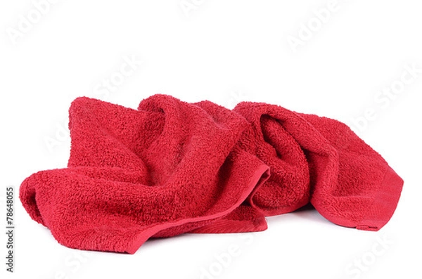 Obraz Red towel isolated on white background