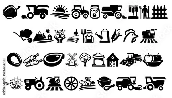 Fototapeta Farm icon set PNG transparent