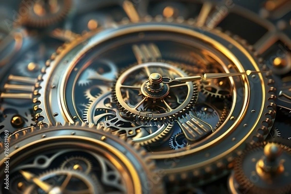 Fototapeta compelling digital composition that seamlessly merges elements of a clock and a calendar